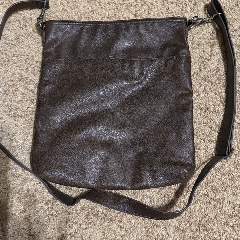 Thirty-One Dark Brown Leather Shoulder Bag